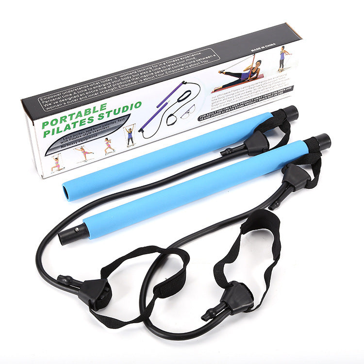 Pilates Fitness Bar With Resistance Bands - Portable Workout Equipment