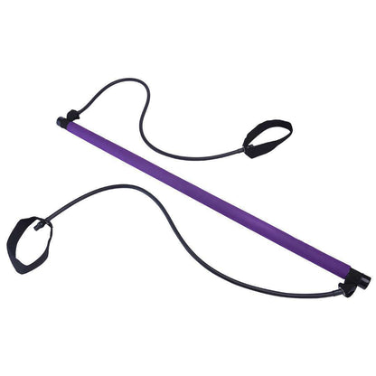 Pilates Fitness Bar With Resistance Bands - Portable Workout Equipment