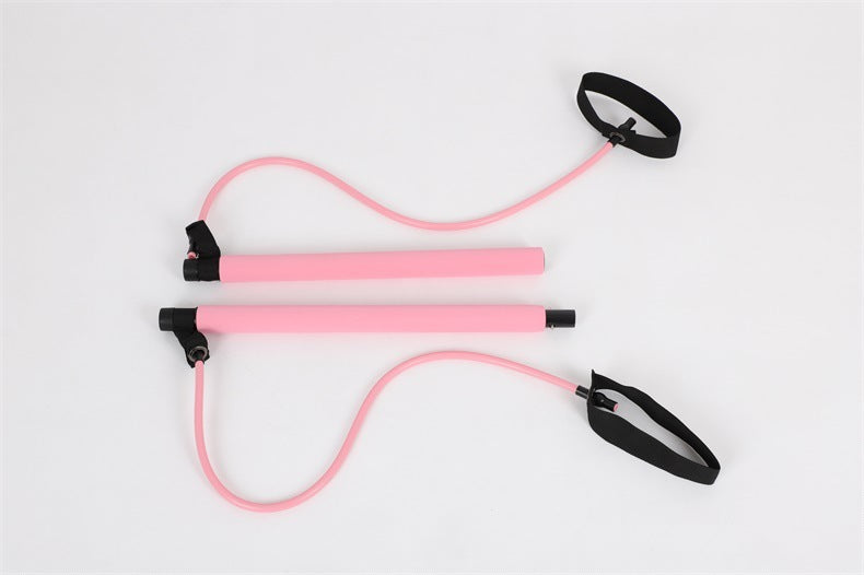 Pilates Fitness Bar With Resistance Bands - Portable Workout Equipment