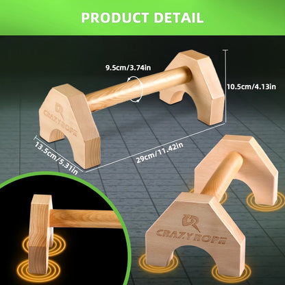 Wooden Parallettes - Push Up Stand Bars
