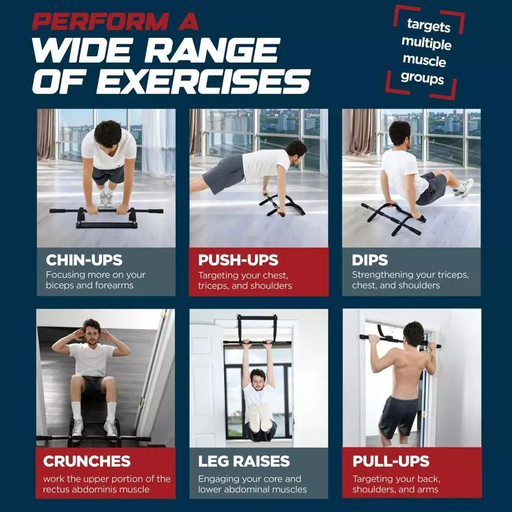 Pull Up Bar for Doorway Portable Upper Body Workout Indoor Multi-functional Exercise Hanging Bar Fitness Trainer Home Equipment