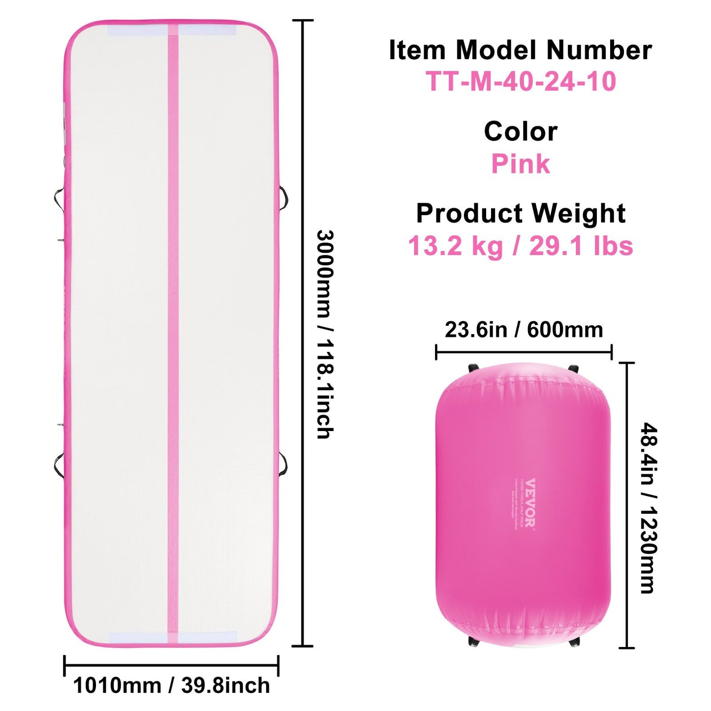 VEVOR Inflatable Yoga Mat and Roller